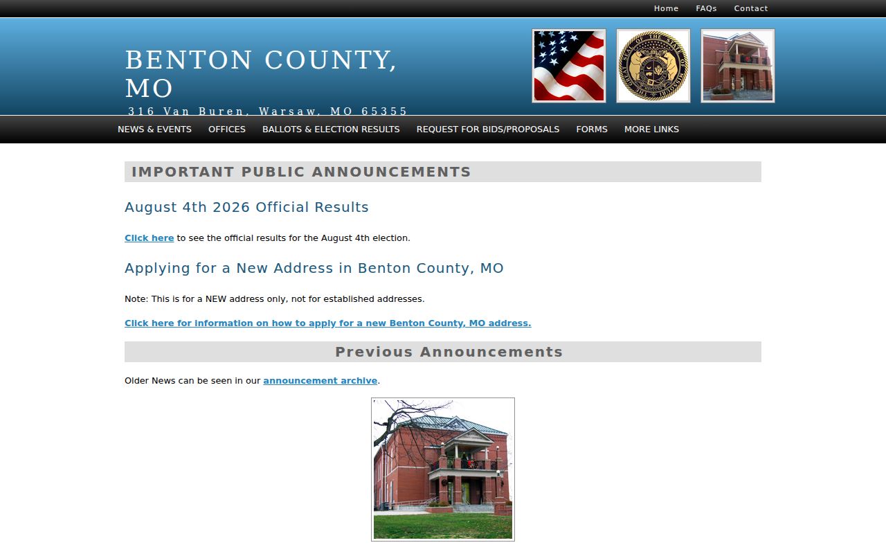 Benton County court docket courthouse access information