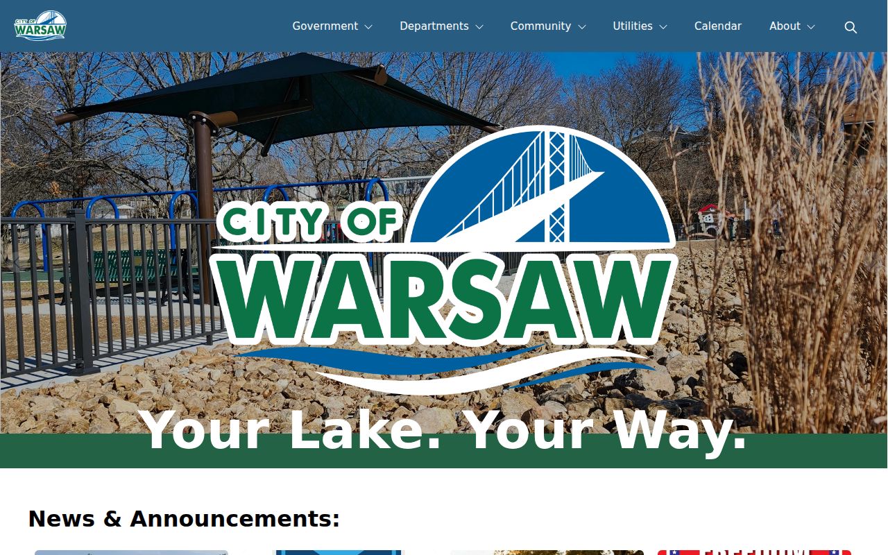 Warsaw court docket source showing official Warsaw city website civic context